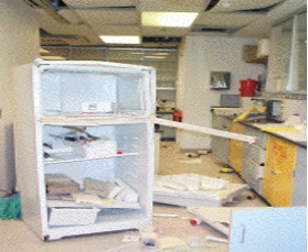 Image of refrigerator explosion aftermath