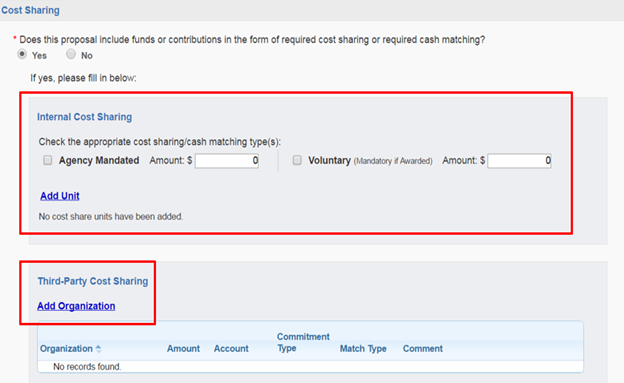 Cost sharing form